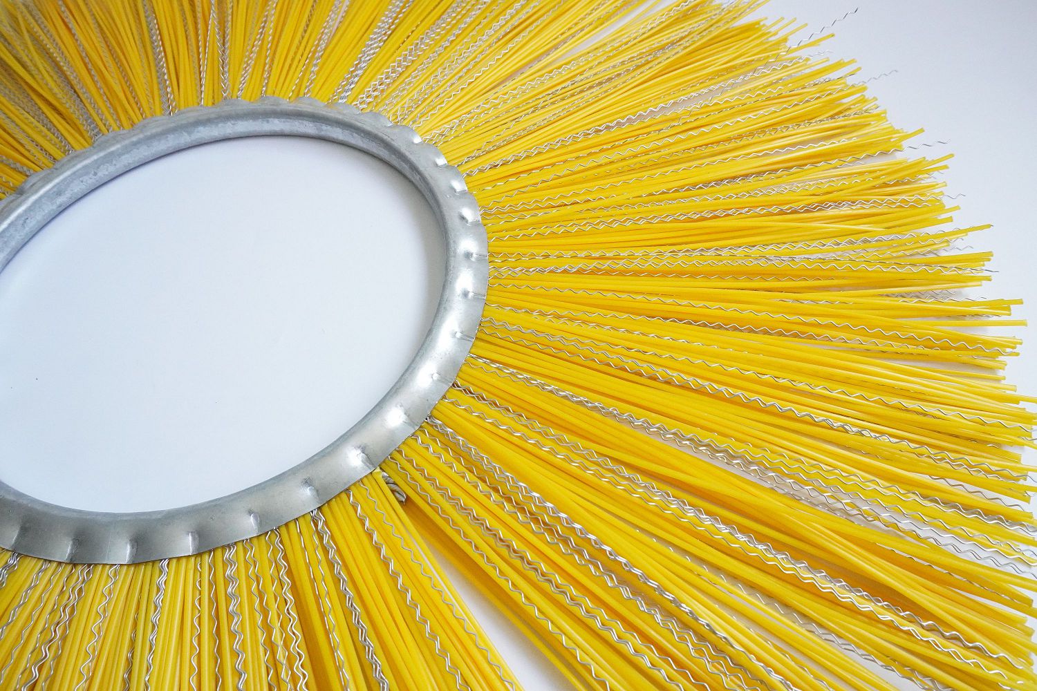 Road Cleaning Green Mixed Wafer Brush With Two Pins
