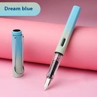 Stylo plume à encre à pointe EF en plastique dégradé de couleur 0,5/0,38 mm pour étudiants, calligraphie, écriture, cadeau promotionnel
