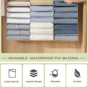 Organizador de Armario Colgante de 12 Capas, Bolsa de Almacenamiento de Tela de PVC para Ropa y Jeans, Diseño Plegable y Funcional - Product Image 4