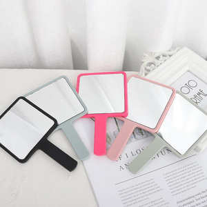 Square Makeup Mirror With Custom Logo Handheld Vanity Mirror Hand Salon Make up Vanity Cosmetic Compact Mirror for Women