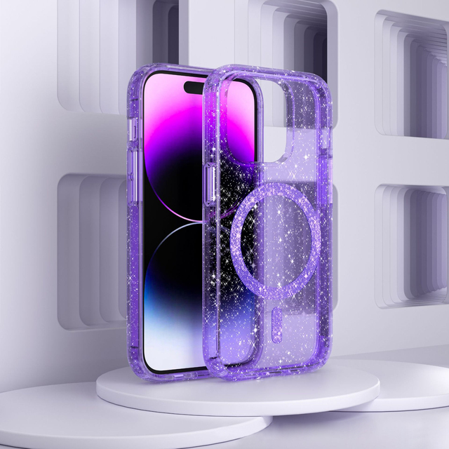 New Designer Clear Glitter Wireless Magnetic Shockproof   PC Phone Case  Phone Cover for Iphone17 Pro Max Phone Accessories