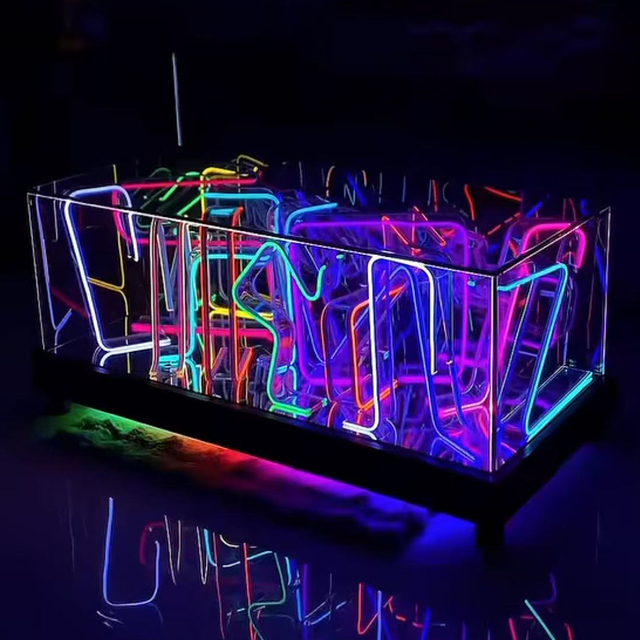LiqVis Stylish Personalized Logo Brightened Display with Dynamic Color Led Neon Light DJ Booth for Concerts Festivals Dance