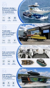 Nuevo Diseño de Bote de Pesca Deportiva de Aluminio de 7.5m, Yate Familiar Multiusos para Aventuras <span class=keywords><strong>Mar</strong></span>ítimas y Relajación de Fin de Semana - Product Image 6
