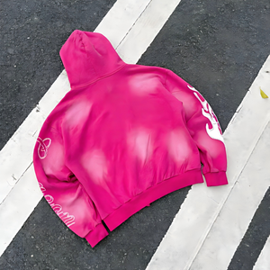 Sweat à capuche homme style streetwear automne, personnalisé avec strass, impression DTG, logo brodé, effet délavé soleil, coupe lourde - Product Image 2