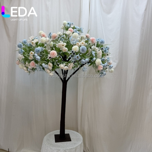 Arbre artificiel LEDA pour salon, centre de table avec roses artificielles en soie pour décoration de mariage - Product Image 6