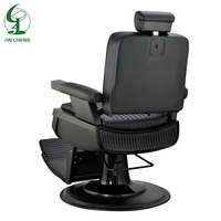 Fauteuil de Barbier Européen Jincheng Nouveau Design Noir Taakala Luxe Moderne Cuir Base Chromée Pliable pour Salon de Coiffure