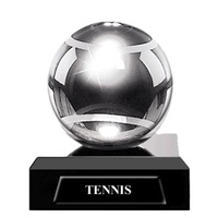 Trophée en cristal en forme de balle de tennis pour les événements de tennis et les sports pour jeunes