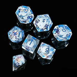 Lot de 7 dés polyédriques en résine liquide <span class=keywords><strong>Dragon</strong></span> à bords tranchants pour D&D RPG – Vente en gros - Product Image 3