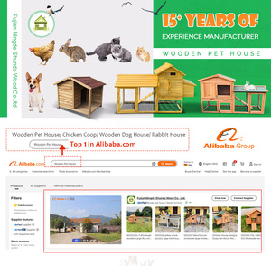 SDR003 Luxury Modern Waterproof Outdoor Wooden Rabbit Hutch & with Print Design for <b>Small</b> Animals Pet House - Product Image 5