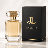 Flacon de parfum en verre vide de luxe de 100 ml avec bouchon, flacons de spray de Cologne rectangulaires personnalisés avec boîte et sac