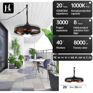 20-Inch 5 Blade <b>Ceiling</b> <b>Fan</b> <b>with</b> <b>Remote</b> <b>Control</b> ABS Metal Blades IP44 for Indoor & Outdoor Garden Decorative Use US Plug - Product Image 2