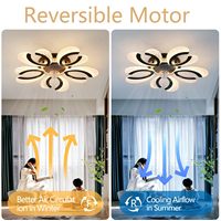 Lustre intelligent avec télécommande électrique pour chambre à coucher au détail, ventilateur de plafond à led moderne avec moteur en cuivre et lumière, 24 pouces