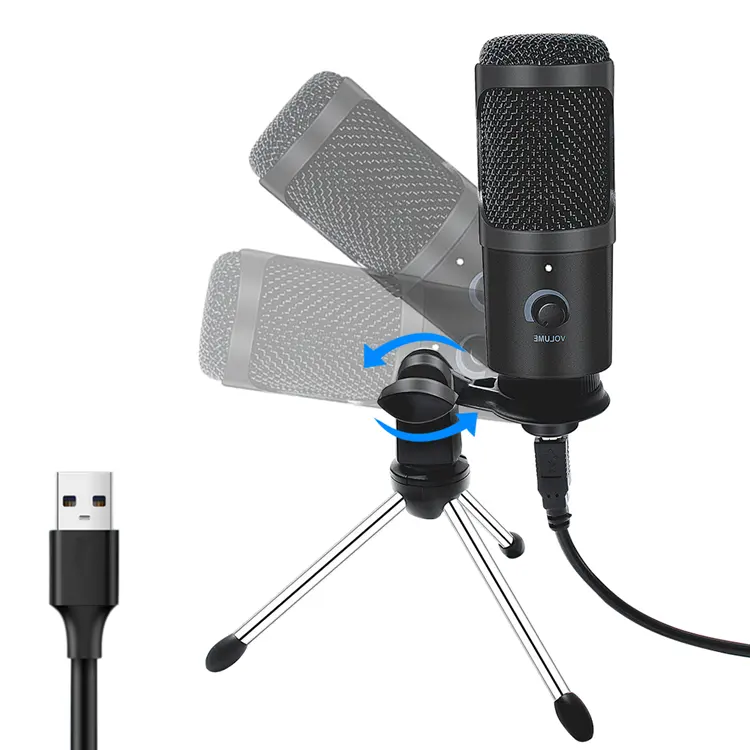 USB oyun mikrofon bilgisayar kondenser PC mikrofon ile Tripod standı için Twitch Streaming Podcasting Skype sohbet kayıt