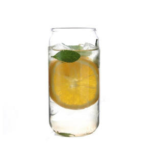 للبيع بالجملة أكواب زجاجية دائرية شفافة 12 أونصة 16 أونصة فائقة الجودة مع أوعية - Product Image 3