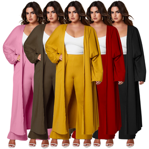 N8158 Completo Moda <span class=keywords><strong>Donna</strong></span> Autunno Inverno <span class=keywords><strong>Stile</strong></span> Europeo e Americano: Cappotto Lungo e Pantaloni Casual Larghi - Product Image 1