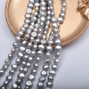 Perles d'eau douce naturelles baroques de 40 cm 5 mm, collier DIY, perles semi-finies à deux faces, légères, pour la création de bijoux - Product Image 1