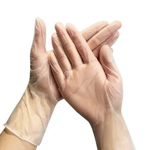 Gıda hizmeti için tek kullanımlık vinil eldiven vinil eldiven 5000 gri Pvc emdirilmiş eldiven