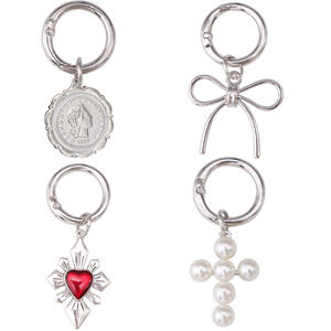 Gothic Style Cross Pendant With <b>Red</b> Heart For Martin Boots <b>Heel</b> Accessory Zinc Alloy Themed Charm Jewelry - Product Image 5