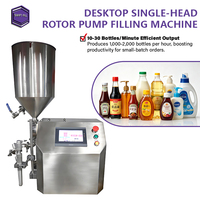 Machine de remplissage semi-automatique de bureau à pompe rotative de qualité sanitaire pour liquides, pâtes, crèmes et shampoings à haute viscosité – Remplisseur compact