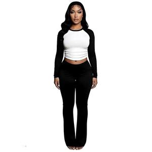 ชุดโยคะผู้หญิงสไตล์ Y2K กางเกงเลกกิ้งทรงบานพับได้ พร้อมที่คาดผม รับสกรีนโลโก้ เสื้อผ้าคุณภาพสูง ชุดลำลองผู้หญิง <span class=keywords><strong>2</strong></span> ชิ้น - Product Image 2