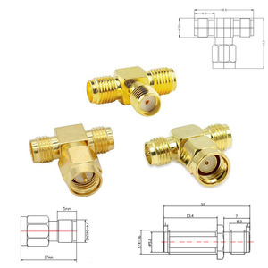 Manufacturer T Type Two in One SMA Male to <b>Double</b> Female Coax <b>Adapter</b> Connector Branche for Efficient Signal Transm - Product Image 3