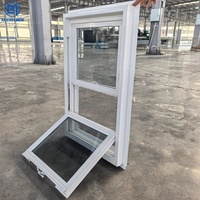 Fenêtres à double battant en vinyle de style américain, fenêtres de maison à double vitrage en PVC, design moderne, fenêtre à double battant en UPVC sur mesure