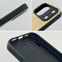 Coque de téléphone en bois gravée au laser sur mesure en stock, coque de téléphone Android en bois naturel pour iPhone 17 16 15 14 13 12 11 Pro Max Xs Max
