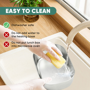 กล่องข้าวไฟฟ้า 1.5 ลิตร 80 วัตต์ ให้ความร้อนเร็ว ใช้ในบ้าน ภาชนะใส่อาหารกันรั่วซึม พร้อมภาชนะสแตนเลสและกระเป๋าเก็บอุณหภูมิ - Product Image 4