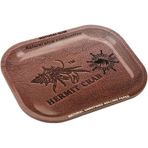 Bandeja de Almacenamiento Premium Hermit Crab de Metal Marrón con Diseño de Grano de Cuero, 7x5.5 Pulgadas - Product Image 5