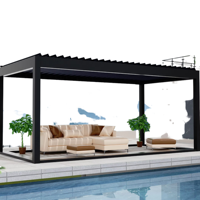 Pergola solaire de luxe écologique personnalisable neuve d'usine pour jardin/patio, structure en aluminium, design à lames orientables, système de panneaux solaires