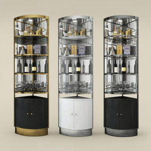 מותאם אישית נירוסטה מודרני ואלומיניום מתלה מסך צד עם פתיחת זכוכית לרהיטים ביתיים - Product Image 3