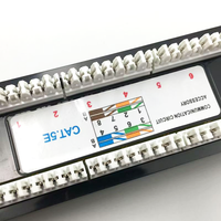 Panel de Conexión de Red UTP CAT5e CAT6 de 24 y 48 Puertos para Montaje en Rack con Barra de Gestión de Cables, Directo de Fábrica