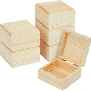 Professional Customization Logo Gift Package Pine Custom Products Package Bamboo Unfinished Wooden Box Wholesale