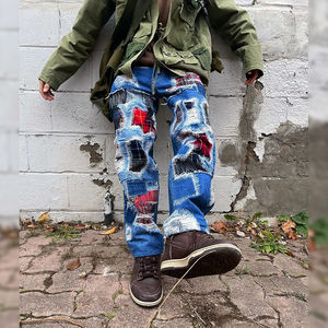 Pantalones vaqueros de lujo con revestimiento de cera para hombre, estilo callejero, pantalones ajustados de Hip Hop, desgastes lavados, ajuste ajustado, botón 3D disponible - Product Image 1