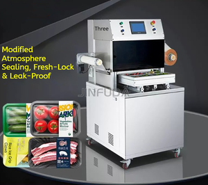 Machine d'emballage sous vide à remplissage d'azote entièrement automatique pour la fermeture de boîtes de produits de la mer surgelés et de <span class=keywords><strong>charcuterie</strong></span> - Product Image 6