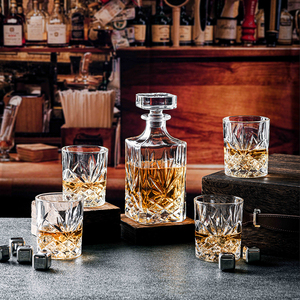 NOVARE meilleure vente ensemble classique de carafe à <span class=keywords><strong>whisky</strong></span> en verre forme carrée pour usage domestique échantillon gratuit offert - Product Image 1