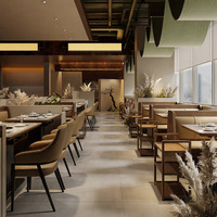Ensemble de mobilier de restaurant sur mesure en bois massif de style nordique : banquette, table et chaises pour restaurants de fondue, restaurants occidentaux et salons de thé