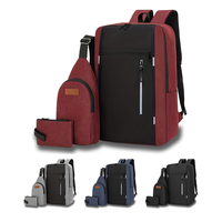 Mochila Económica 3 en 1 para Portátil, Impermeable, para Negocios, Juego de 3 Piezas, para Viajes Diarios y Excursiones