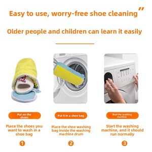 Nouveau sac de nettoyage de chaussures pour personne pressée, lavable en machine, pour usage domestique, 2025, en stock, sac de nettoyage de chaussures en chenille - Product Image 2