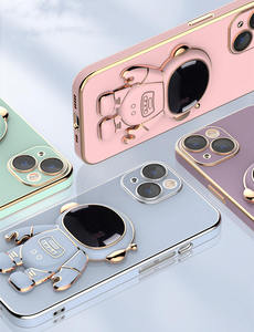 Custodia con supporto nascosto per <span class=keywords><strong>astronauta</strong></span> con placcatura 6d per iPhone 7 8 XR XS MAX 11 12 13 mini 14 plus 15 Pro Max - Product Image 5