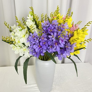 Usine de fleurs artificielles Meiyu Craft, fleurs de freesia en soie, décoration de mariage et de maison, arrangement rouge, rose, orange, présentation en vase - Product Image 4