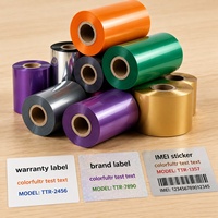 Ruban en carbone TTR orange 60 mm x 300 m compatible avec Zebra 105sl Plus pour papier non couché, étiquettes d'électronique grand public