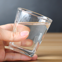 Geoptimaliseerde klassieke vierkante wijnglazen, old fashioned rockglazen, transparant, sodakalk, loodvrij, 175ml/6oz