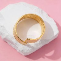 Bague simple pour femme, version large, géométrique martelée