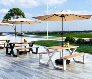 <strong>Table</strong> and Chairs With <strong>Umbrella</strong> Dining <strong>Table</strong> Sets High Quality Outdoor Wooden Beer Garden Picnic <strong>Table</strong> and - Product Image 3