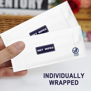 Toallitas Húmedas Desechables Personalizadas OEM, Envasadas Individualmente, Mini Bolsitas de Viaje, de Papel, con Agua Pura, Refrescantes, Sin Perfume - Product Image 4