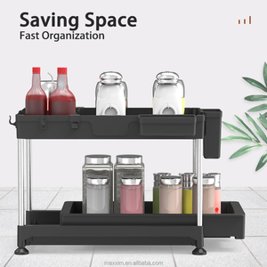 Hai lớp nhựa lưu trữ giá kệ trượt ngăn kéo loại Dưới Bồn Rửa tổ chức cho nhà bếp phòng tắm Caddy - Product Image 6