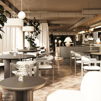 Ensemble de chaises et tables de restaurant sur mesure de luxe, mobilier de banquettes commerciales pour projets hôteliers et de restauration fine