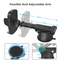 Support de téléphone portable flexible pour voiture, télescopique et extensible, rotation à 360 degrés, ventouse sécurisée pour pare-brise, support durable pour SUV