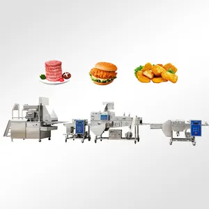 Linea di produzione commerciale automatica industriale di pepite di carne di pollo di hamburger di tipo grande di gamberetti di manzo